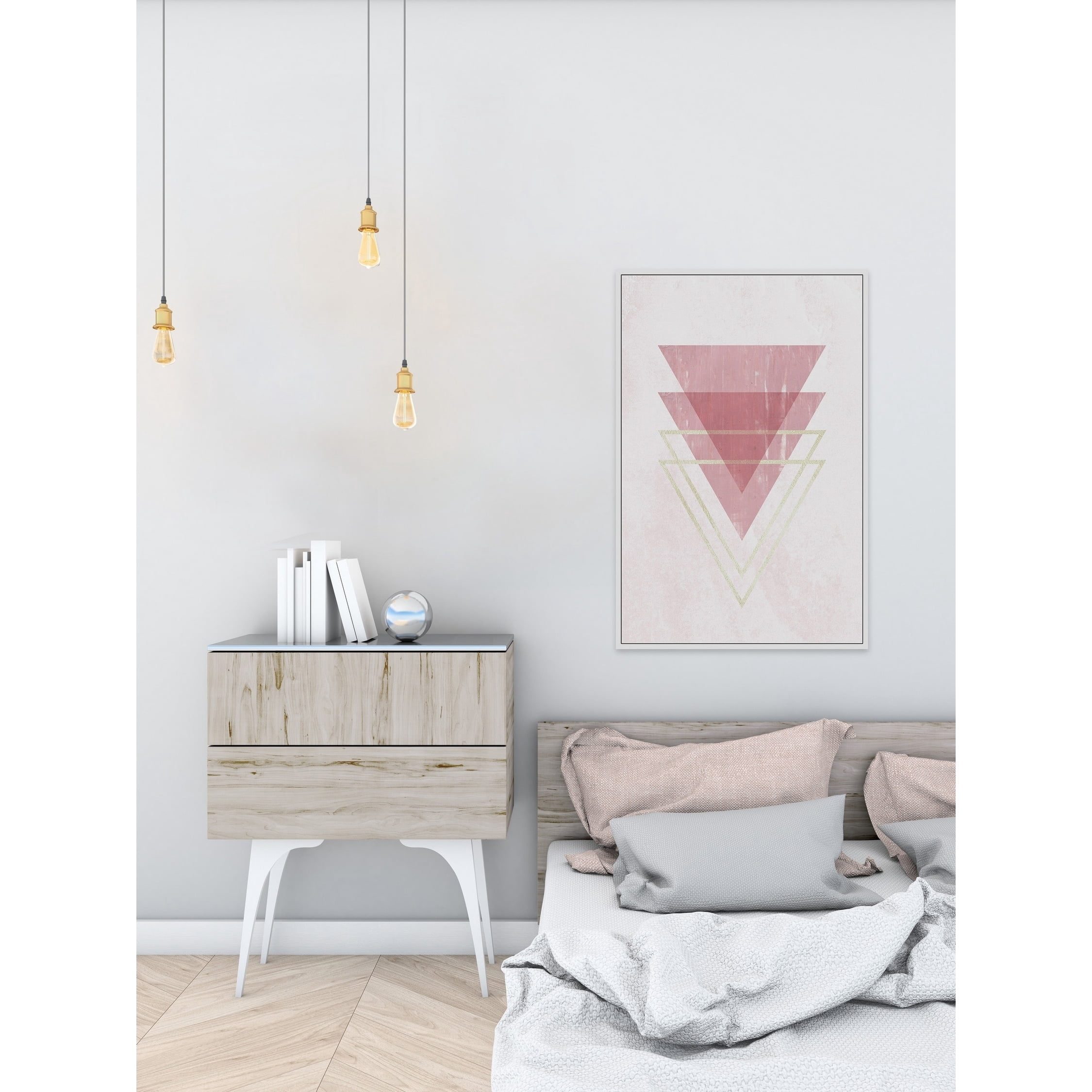 Triangles Inverses Floater Framed Painting Print on Canvas