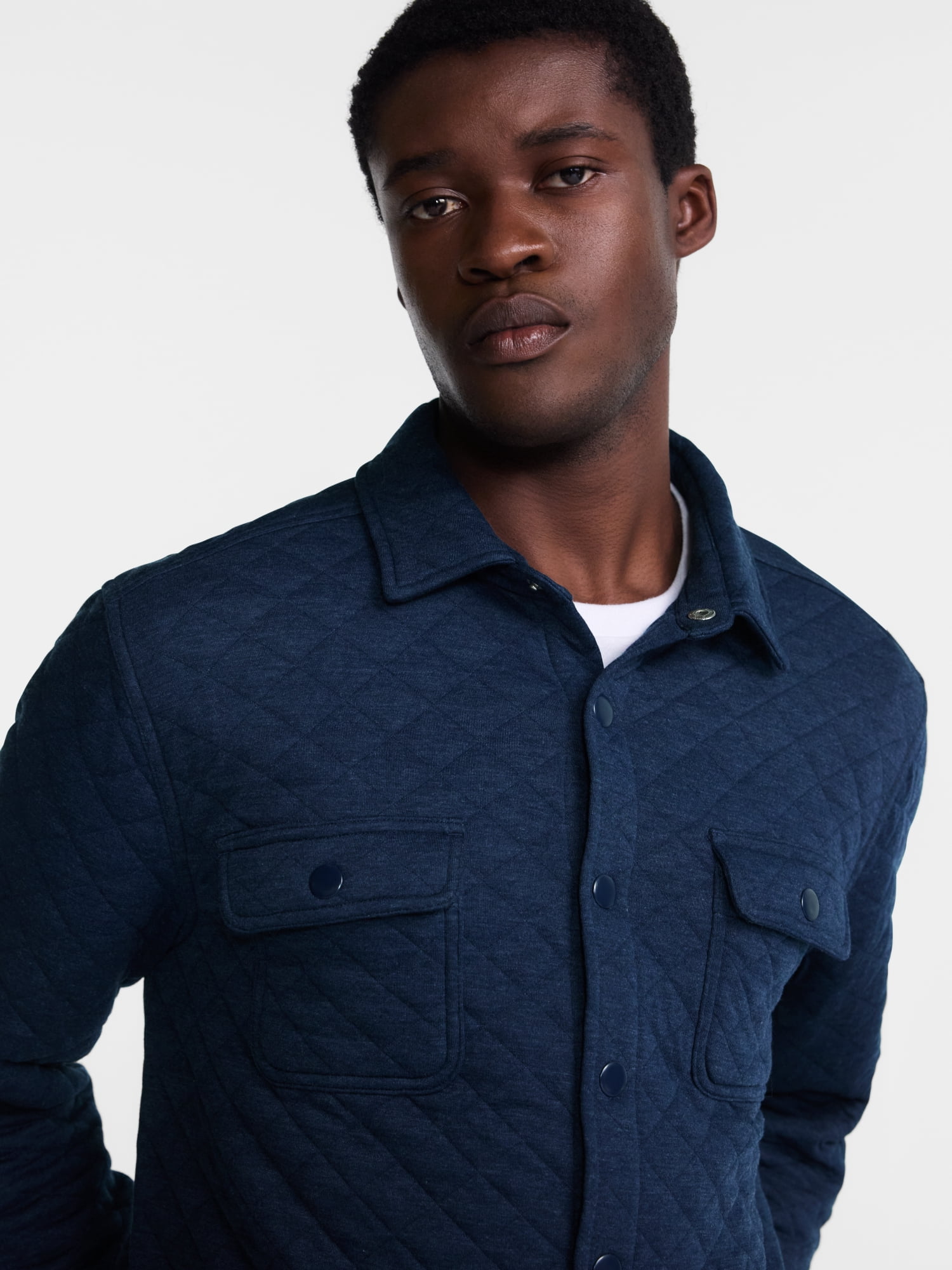 George Men's Quilted Overshirt with Long Sleeves, Sizes XS-4XLT