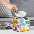 thumbnail image 6 of Lsque Colorful Butterflies Printed Tissue Box Cover Holder, Facial Paper Organizer Dispenser,Square with Bottom Belt, PVC Leather Decorative Organizer, 6 of 8