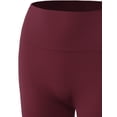 thumbnail image 5 of A2Y Women's Lightweight Mid Length High Waist Workout Seamless Ribbed Biker Shorts Wine SM, 5 of 5
