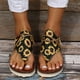 thumbnail image 4 of Zapatos de girasol con punta de clip de verano para mujer Sandalias planas cómodas con cremallera Sandalias de playa informales Wmkox8yii nm5220, 4 of 9
