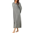 thumbnail image 2 of INSPIRE CHIC Bata de Noche con Cremallera para Mujeres, Bata Larga de Casa, Sudadera con Capucha de Manga Larga, Ropa de Estar en Casa con Bolsillos M Gris Profundo-1, 2 of 6