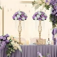 thumbnail image 6 of Artificial Wedding Flower Balls for Centerpieces 2Pcs 14.2" Large Lilac & White Roses Fake Floral Arrangment Centerpiece for Tables, 6 of 8