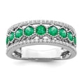 thumbnail image 3 of Auriga 14K White Gold Polished Emerald and Diamond Ring for Women Size 7, 3 of 6