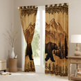 thumbnail image 3 of jejeloiu Wild Bear Blackout Curtains Set of 2 (52x84 Each),Rustic Farmhouse Window Curtains,Brown Bohemian Flowers Curtains and Drapes For Boys Kids,Ultra Soft Home Decor, 3 of 6