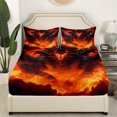 thumbnail image 5 of Flying Dragon King Sheet Set for Dragon Lovers Bed Sheets Set Fierce Wild Dinosaur Sheets Teen Room Decor, Dragon Themed Gifts Bed Set for Men Women, 1 Fitted Sheet 1 Top Sheet 2 Pillowcases, 5 of 5