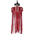 thumbnail image 4 of Halloween Hanging Witch Decoration, Sound-Activated Light Up Glowing Red Robe, Prop for Indoor Outdoor Decor, Party Supplies, 1Pack Hanging Witch #E, 4 of 6