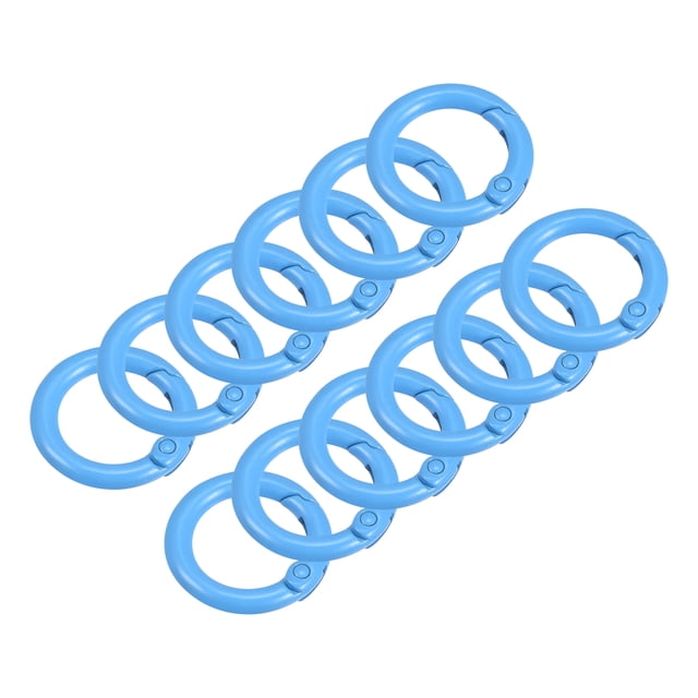 Unique Bargains Round Spring O Rings, 25mm/ 0.98' Trigger Buckle Snap, Carbon Steel Blue, 12 Pack