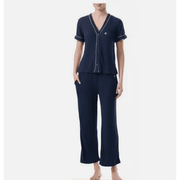 Tommy Hilfiger Women's 2 Piece Pajamas set - Sky Captain, Medium