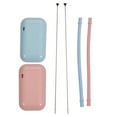 thumbnail image 1 of 2 PCS Portable Silicone Straws Foldable Drinking Straws Reusable Cocktail Straws for Bar Party with Package, 1 of 9