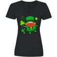 thumbnail image 3 of Inktastic Cute Leprechaun for St. Patrick's Day Women's V-Neck T-Shirt, 3 of 5