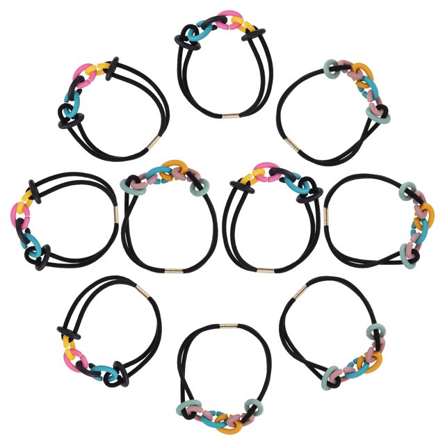 10 PCS Bobinas Elásticas Cabinas Coloridas Anillos De Pelo Niñas Portones Portatas Pelo Lazos
