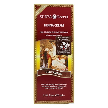 Surya Brasil - Henna Cream Hair Coloring with Organic Extracts Light Brown - 2.31 (Best Hair Color For Brazilian Hair)