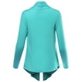 thumbnail image 2 of Women's Solid Jersey Knit Draped Open Front Long Sleeves Cardigan, 2 of 4