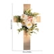 thumbnail image 3 of Etiqueta De Madera Cruz de Pascua con flores artificiales para decoración religiosa del hogar (marrón, 1 unidad) JASKFLY, 3 of 6