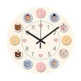thumbnail image 1 of Reloj de pared redondo decorativo con forma de oso, sin asa, con números arábigos. 30 cm, 1 of 8