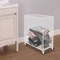 thumbnail image 4 of 43*23*45cm Iron Laundry Basket with Wheel Rolling Laundry Basket Modern Iron White Laundry Basket Cart, 4 of 14