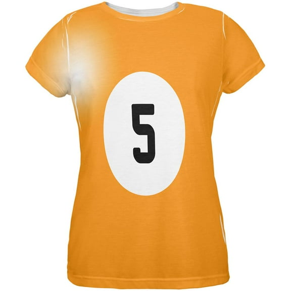 Halloween Billiard Pool Ball Five Costume Womens T Shirt Multi LG