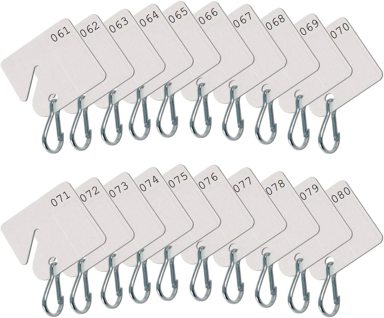 Lucky Line 2592140 Tags, Square Notch Numbered 21 to 40 (20-Pack