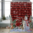 thumbnail image 2 of Christmas Snowman Bathroom Shower Curtain Xmas Tree Snowflake Winter Truck Plaid Waterproof Washable Shower Curtains for Bathtub Bath Decor with Grommets and Hook 54 X 78 Inch, 2 of 8
