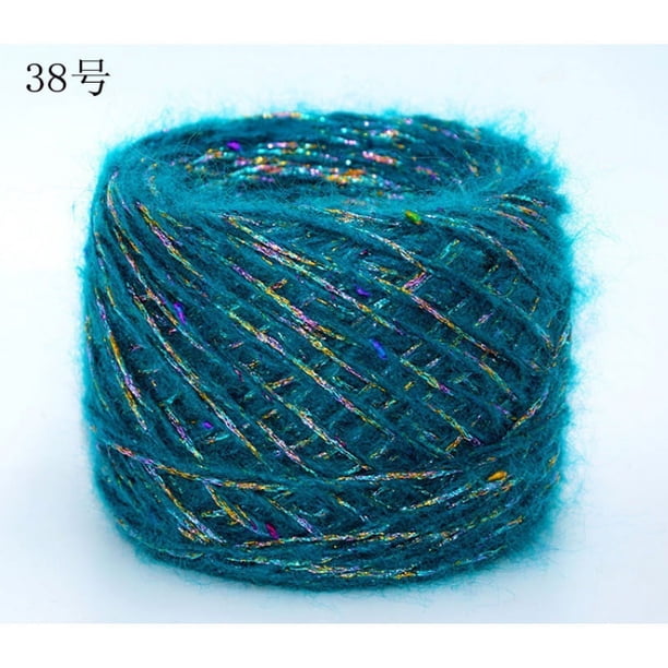 Zhuge Hilo suave y brillante de 50 g: hilo multicolor para tejer, tejer a máquina, hilo de paisajes, hilo multicolor para tejer, hilo para crochet, azul pavo real