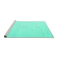 thumbnail image 2 of Ahgly Company Machine Washable Indoor Square Solid Turquoise Blue Modern Area Rugs, 3' Square, 2 of 4