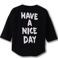thumbnail image 2 of Baby Girls Boys Unisex Smile Face Drop Shoulder 3/4 Long Sleeve Cotton Top Tee Shirts Clothing Outfit Black 6-12 Months, 2 of 5