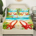 thumbnail image 3 of Erosebridal Sea Surfing Starfish Sheet Set Twin,Ocean Beach Bedding Sets Twin Size,Teenager Bedroom Decor,Breathable,3pcs, 3 of 7