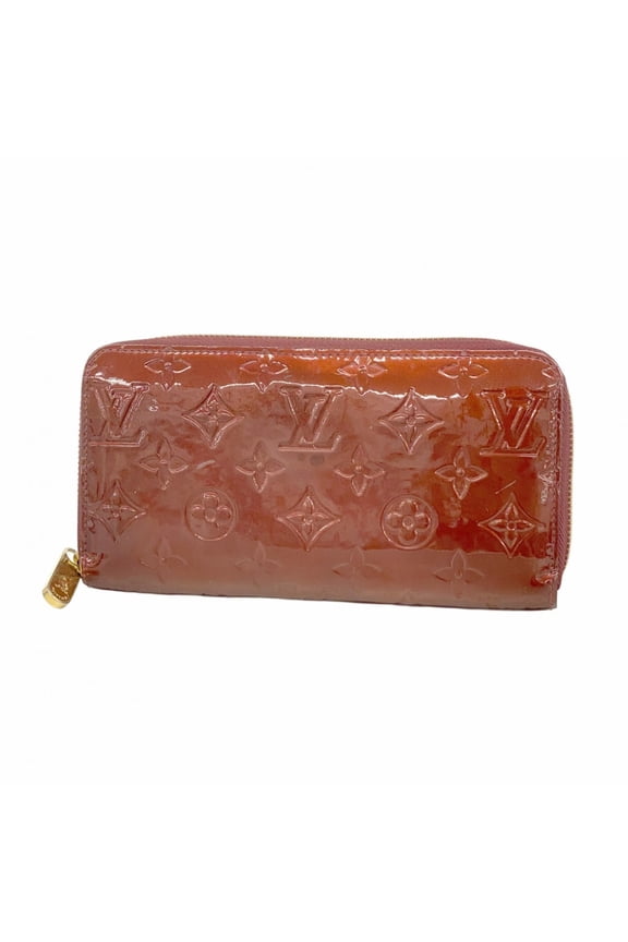 Pre-Owned Louis Vuitton Vernis Zippy Wallet M91536 Rouge Fauvist Men's and Women's (Good)