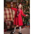 thumbnail image 5 of Oudiya Girls Button Down Dresses Midi Long Sleeve A-line Casual Dress with Pockets, 4-14Y, 5 of 7