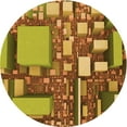 thumbnail image 1 of Ahgly Company Machine Washable Indoor Square Transitional Yellow Area Rugs, 3' Square, 1 of 7