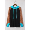thumbnail image 1 of POGLIP Women's Black Western Print Color Block Plus Size Hoodie, 1 of 6