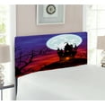 thumbnail image 2 of Halloween Headboard, Gothic Haunted House Castle Hill Valley Night Sky October Festival Theme Print, Upholstered Decorative Metal Bed Headboard with Memory Foam, Twin Size, Multicolor, by Ambesonne, 2 of 4