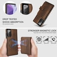 thumbnail image 5 of ELEHOLD Case for Samsung Galaxy Note 20, 2-in-1 Magnetic Shockproof Leather Wallet Flip Case Cover, Detachable Card Holder with Stand,Brown, 5 of 5