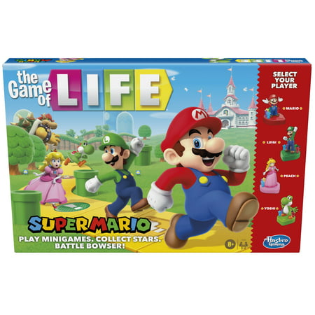 The Game of Life: Super Mario Edition Board Game for Kids and Family Ages 8 and Up, 2-4 Players