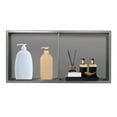 thumbnail image 3 of 12'' x 24'' Modern Wall-Mounted Double Shelf Shower Niche, Stainless Steel （Silver Gray）, 3 of 12