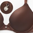 thumbnail image 3 of Wingslove Women's Push up Bra Underwire Seamless Comfort Lightly Padded Plunge T-Shirt Bra, Chocolate 36D, 3 of 6