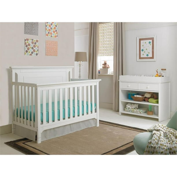 Bivona And Company Carino Wood 5 In 1 Convertible Baby Crib In Snow White Walmart Com Walmart Com