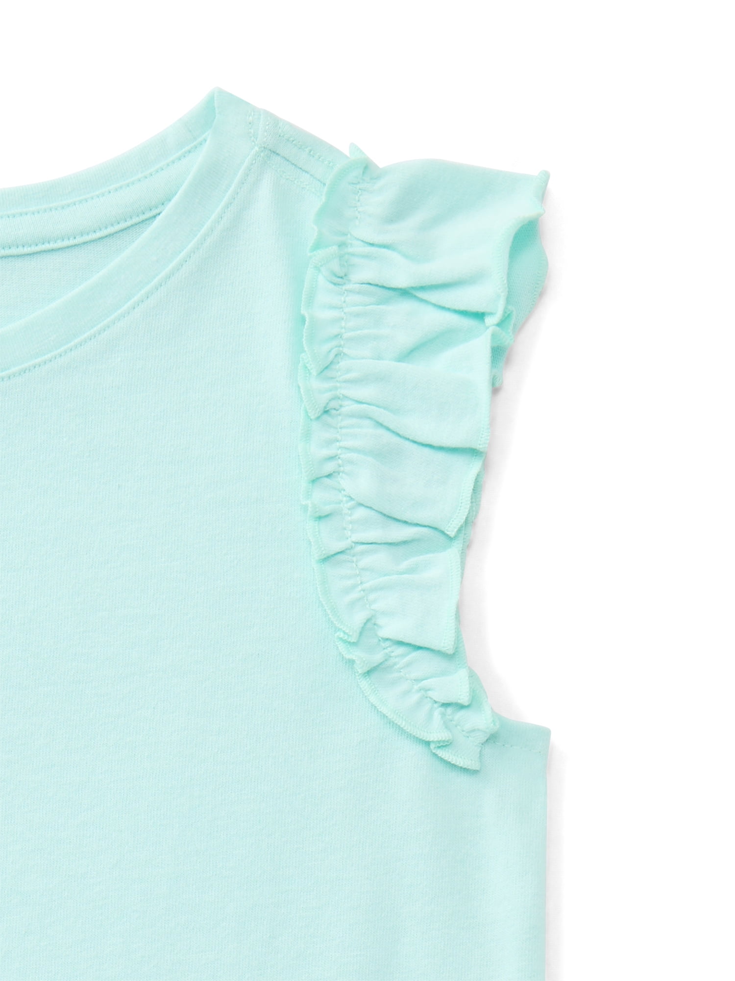 Wonder Nation Toddler Girls Tee with Flutter Sleeves, Sizes 18M-5T