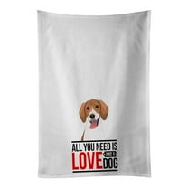 Carolines Treasures WDK3581WTKT 28 x 19 in. Unisex Beagle Red & White Red Ticked No.2 White Dish Towels Kitchen Towel - Set of 2
