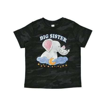 

Inktastic Big Sister Cute Elephants with Moon and Stars Gift Toddler Toddler Girl T-Shirt