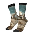 thumbnail image 1 of Lukts Chaussettes Romaines Motif Chariot de Course pour Femmes, Chaussettes Mi-Mollet Douces et Anti-Humidité, 1 of 6