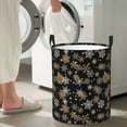 thumbnail image 5 of Sikiie White And Yellow Snowflakes Print Round Dirty Clothes Basket, Waterproof Standing Foldable Storage Basket, for Laundry Room, Bedroom, Bathroom Storage-Medium, 5 of 6