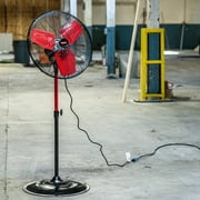 Hyper Tough 20 3-Speed Commercial & Industrial High Velocity Oscillating Red & Black Pedestal Fan