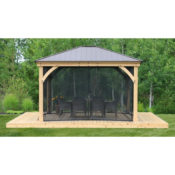 Yardistry 11' x 13' Meridian Gazebo Mosquito Mesh Kit