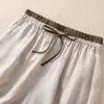 thumbnail image 7 of BLVB Summer Shorts for Women Casual Solid Color Elastic Waist Drawstring Cotton Linen Shorts with Pockets, 7 of 7