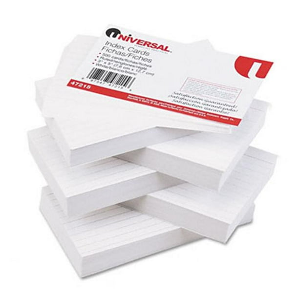 Universal 47215 Ruled Index Cards 3 x 5 White 500 per Pack Walmart