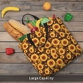 thumbnail image 4 of KLL Vintage Brown Plaid Sunflower Pattern Aesthetic Tote Bag for Women Beach Bag Shopping Bags Shoulder Bag Reusable Grocery Bags, 4 of 5
