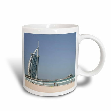 3dRose Burj Al Arab from Sunset beach, Dubai, United Arab Emirates, Ceramic Mug, 15-ounce