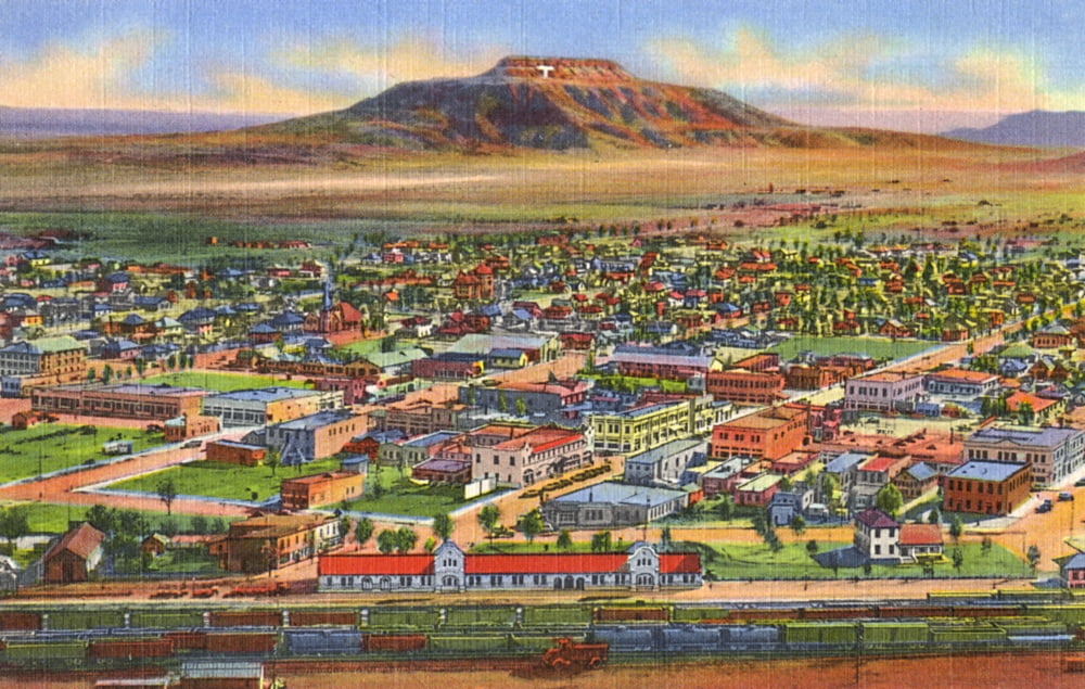 Aerial View Of Tucumcari, New Mexico, Usa Poster Print By Mary Evans